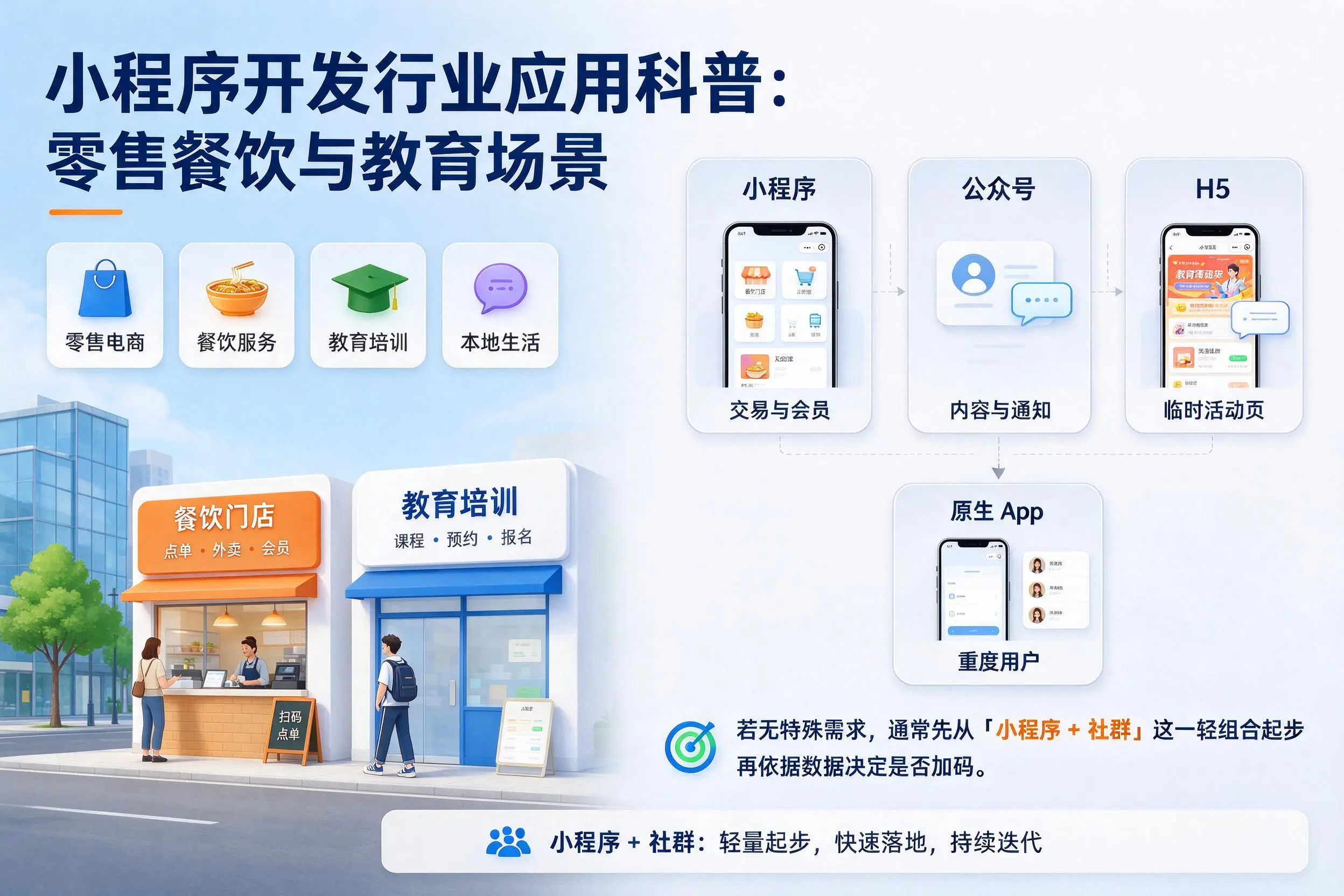 辽阳小程序开发行业应用科普：零售餐饮与教育场景