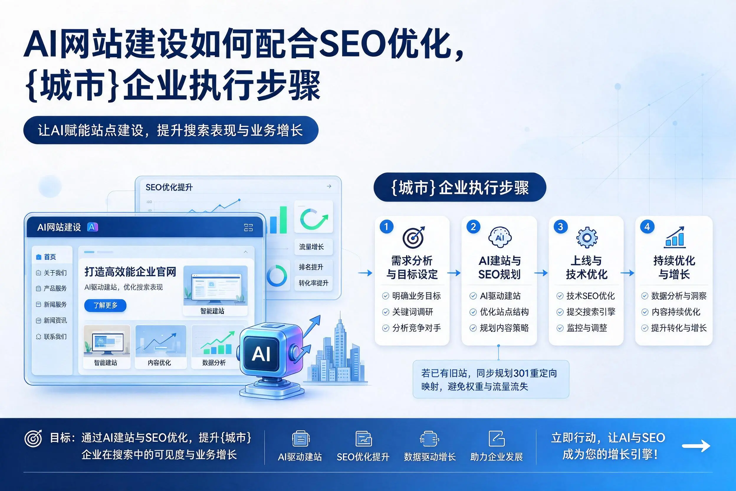 AI网站建设如何配合SEO优化，辽阳企业执行步骤